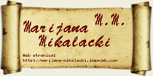 Marijana Mikalački vizit kartica